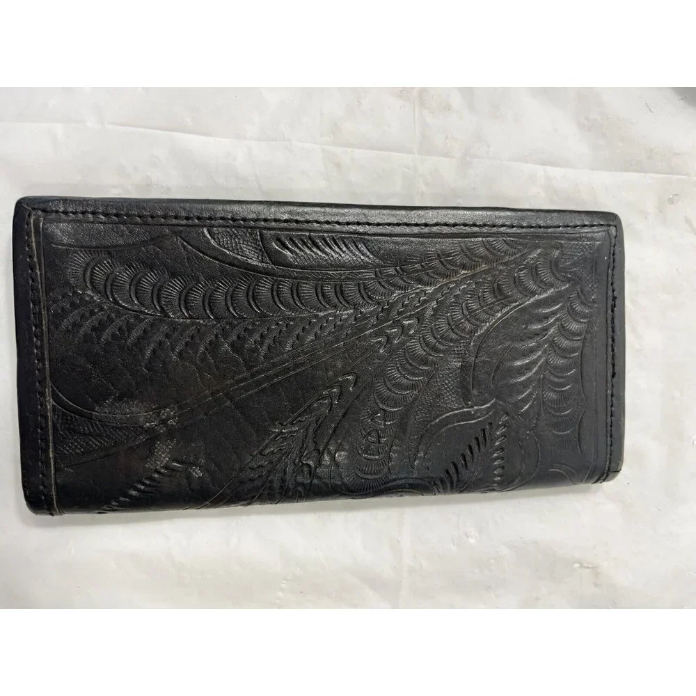 J.L. SALDIVAR hand Tooled Leather Black